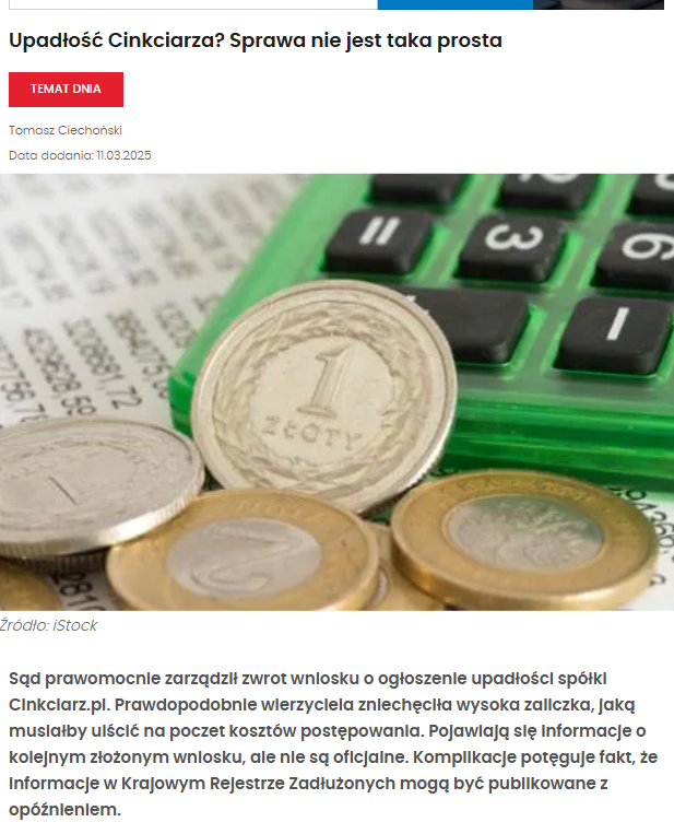 Jacek Szymański dla prawo.pl w&nbsp;sprawie Cinkciarza